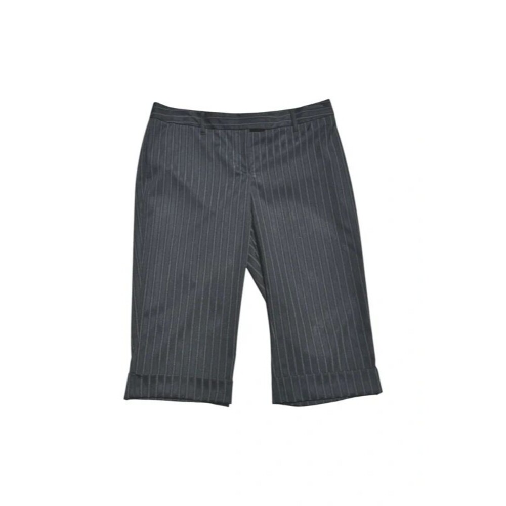 Vintage Y2K Office Siren Corpcore Express Pinstripe Cuffed Long Shorts - US 10